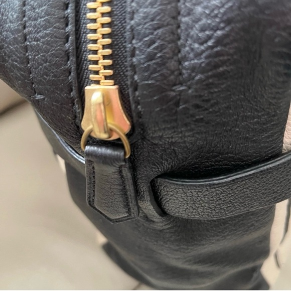 Reed Krakoff Cream, Black & Olive Pebbled Leather Satchel - Picture 6 of 14